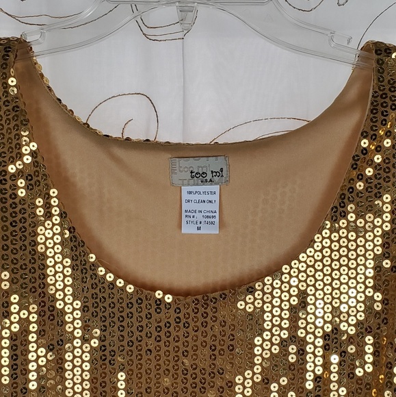Too Mi Gold Sequin Tank Top - Picture 3 of 7